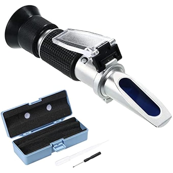 MXGZ ANTIFREEZE REFRACTOMETER CAR COOLANT TESTER REFRACTOMETER ATC FUNCTION ETHYLENE/PROPYLENE GLYCOL BATTERY FLUID TESTER FOR CHECKING AUTOMOBILE ANTIFREEZE SYSTEMS - Image 1